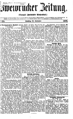 Zweibrücker Zeitung (Zweibrücker Wochenblatt) Samstag 28. September 1878