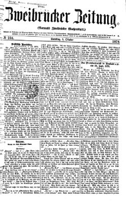 Zweibrücker Zeitung (Zweibrücker Wochenblatt) Samstag 5. Oktober 1878