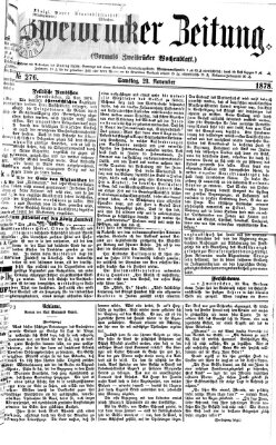 Zweibrücker Zeitung (Zweibrücker Wochenblatt) Samstag 23. November 1878