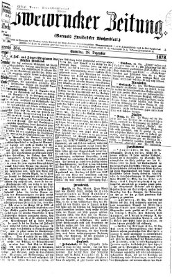 Zweibrücker Zeitung (Zweibrücker Wochenblatt) Samstag 28. Dezember 1878