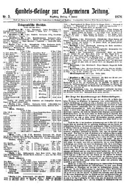 Allgemeine Zeitung. Handelsbeilage (Allgemeine Zeitung) Freitag 4. Januar 1878