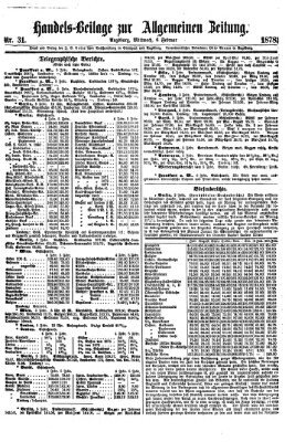 Allgemeine Zeitung. Handelsbeilage (Allgemeine Zeitung) Mittwoch 6. Februar 1878