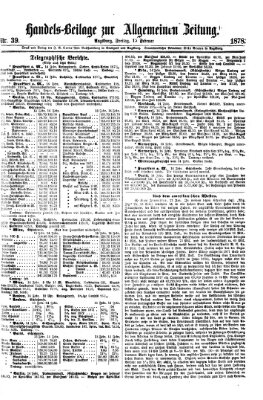 Allgemeine Zeitung. Handelsbeilage (Allgemeine Zeitung) Freitag 15. Februar 1878