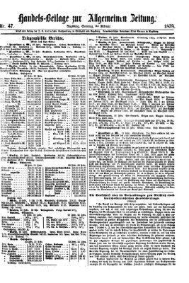 Allgemeine Zeitung. Handelsbeilage (Allgemeine Zeitung) Sonntag 24. Februar 1878