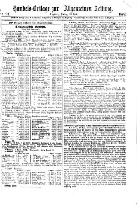 Allgemeine Zeitung. Handelsbeilage (Allgemeine Zeitung) Freitag 19. April 1878