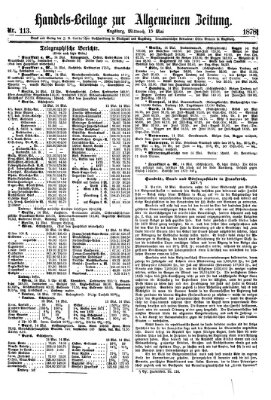 Allgemeine Zeitung. Handelsbeilage (Allgemeine Zeitung) Mittwoch 15. Mai 1878