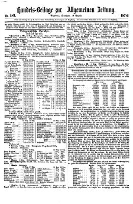 Allgemeine Zeitung. Handelsbeilage (Allgemeine Zeitung) Mittwoch 14. August 1878