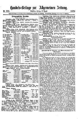 Allgemeine Zeitung. Handelsbeilage (Allgemeine Zeitung) Freitag 30. August 1878