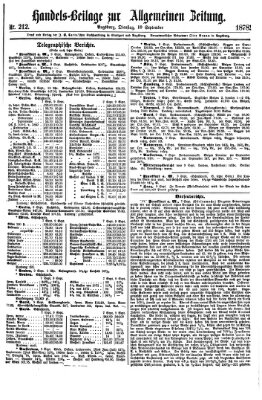 Allgemeine Zeitung. Handelsbeilage (Allgemeine Zeitung) Dienstag 10. September 1878