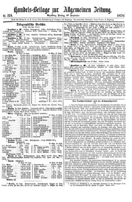 Allgemeine Zeitung. Handelsbeilage (Allgemeine Zeitung) Freitag 27. September 1878