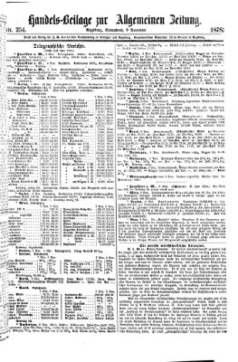 Allgemeine Zeitung. Handelsbeilage (Allgemeine Zeitung) Samstag 9. November 1878