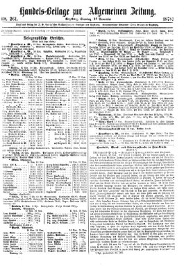 Allgemeine Zeitung. Handelsbeilage (Allgemeine Zeitung) Sonntag 17. November 1878