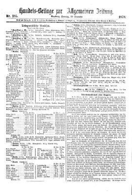 Allgemeine Zeitung. Handelsbeilage (Allgemeine Zeitung) Sonntag 15. Dezember 1878