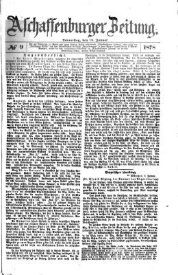 Aschaffenburger Zeitung Donnerstag 10. Januar 1878