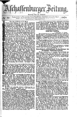 Aschaffenburger Zeitung Montag 14. Januar 1878