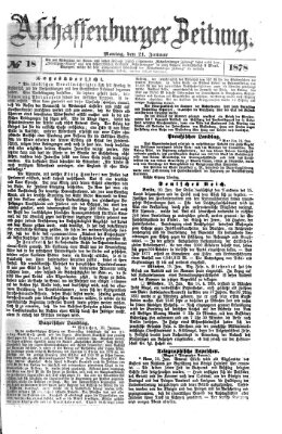 Aschaffenburger Zeitung Montag 21. Januar 1878