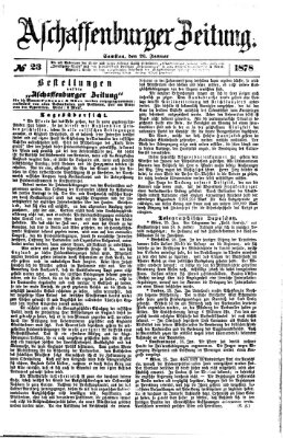 Aschaffenburger Zeitung Samstag 26. Januar 1878