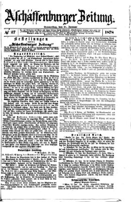 Aschaffenburger Zeitung Donnerstag 31. Januar 1878