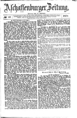 Aschaffenburger Zeitung Freitag 15. Februar 1878