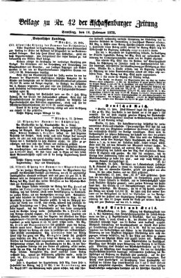 Aschaffenburger Zeitung Samstag 16. Februar 1878