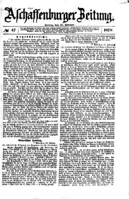 Aschaffenburger Zeitung Freitag 22. Februar 1878