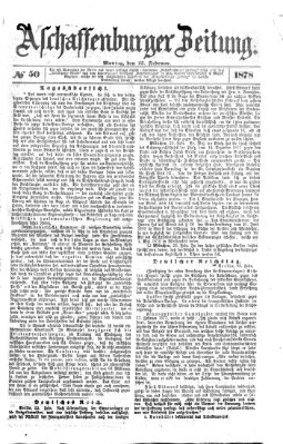 Aschaffenburger Zeitung Montag 25. Februar 1878