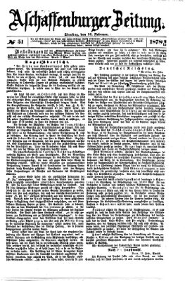 Aschaffenburger Zeitung Dienstag 26. Februar 1878