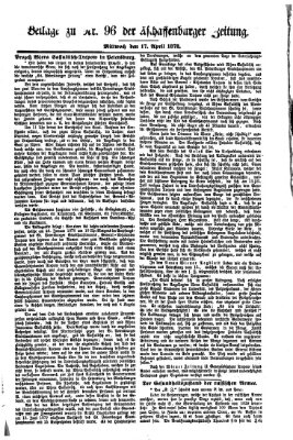 Aschaffenburger Zeitung Mittwoch 17. April 1878