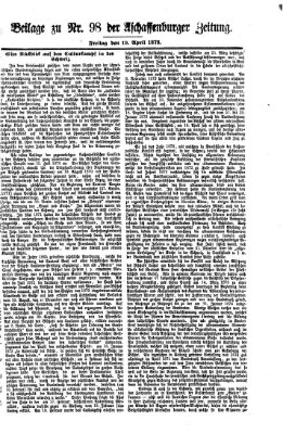 Aschaffenburger Zeitung Freitag 19. April 1878