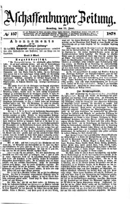 Aschaffenburger Zeitung Samstag 22. Juni 1878