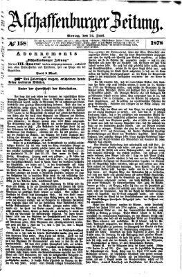 Aschaffenburger Zeitung Montag 24. Juni 1878