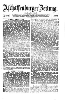 Aschaffenburger Zeitung Dienstag 9. Juli 1878