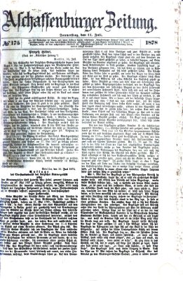 Aschaffenburger Zeitung Donnerstag 11. Juli 1878