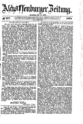 Aschaffenburger Zeitung Samstag 13. Juli 1878