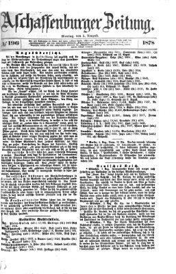 Aschaffenburger Zeitung Montag 5. August 1878