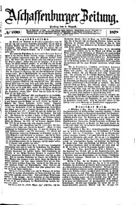 Aschaffenburger Zeitung Freitag 9. August 1878