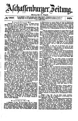 Aschaffenburger Zeitung Montag 12. August 1878