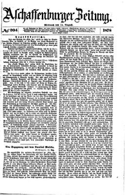 Aschaffenburger Zeitung Mittwoch 14. August 1878