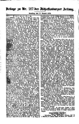 Aschaffenburger Zeitung Samstag 17. August 1878