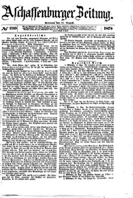 Aschaffenburger Zeitung Mittwoch 21. August 1878