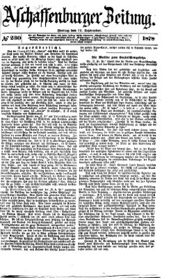 Aschaffenburger Zeitung Freitag 13. September 1878