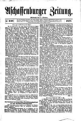 Aschaffenburger Zeitung Donnerstag 3. Oktober 1878