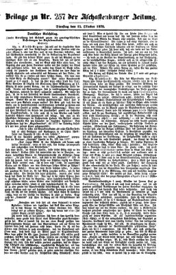 Aschaffenburger Zeitung Dienstag 15. Oktober 1878