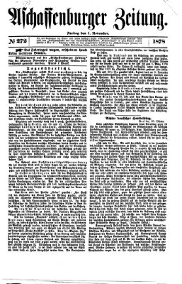 Aschaffenburger Zeitung Freitag 1. November 1878