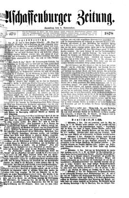 Aschaffenburger Zeitung Samstag 9. November 1878