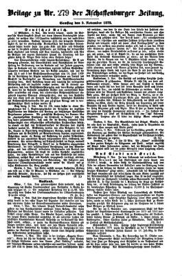 Aschaffenburger Zeitung Samstag 9. November 1878