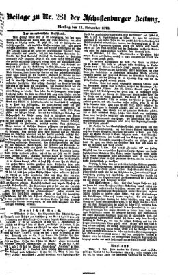 Aschaffenburger Zeitung Dienstag 12. November 1878