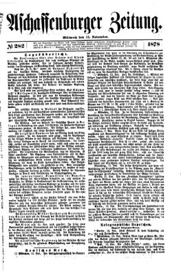 Aschaffenburger Zeitung Mittwoch 13. November 1878