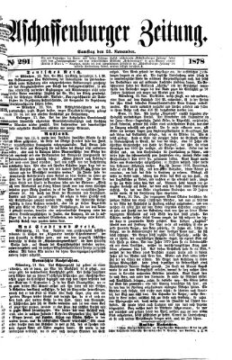 Aschaffenburger Zeitung Samstag 23. November 1878