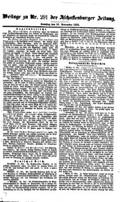 Aschaffenburger Zeitung Samstag 23. November 1878